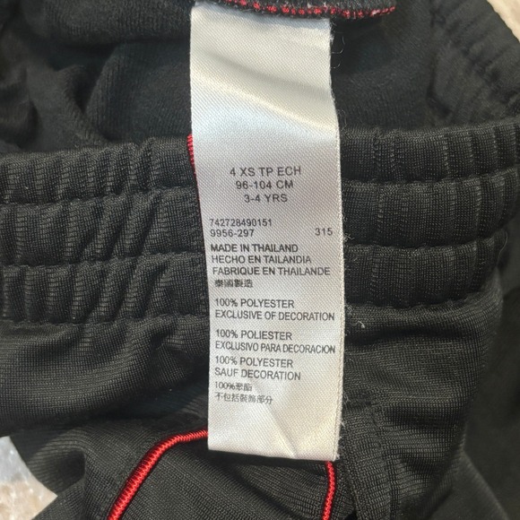 Kids Jordan Black Track Pants Red Stripe Joggers Size 4 XS - Picture 4 of 6